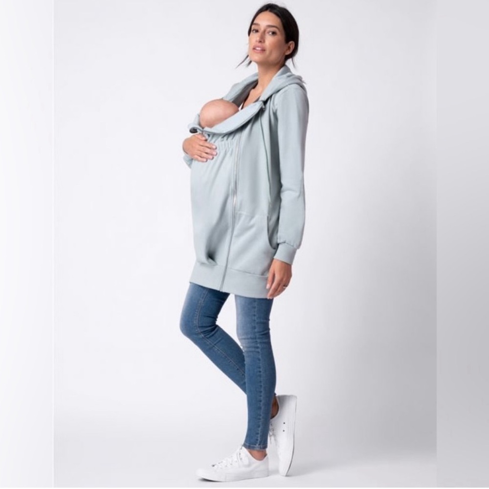 Seraphine 3 in 1 Babywearing & Maternity Hoodie in Sage Green